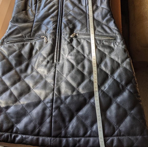 Leather Quilted Mini Dress - Picture 9 of 17